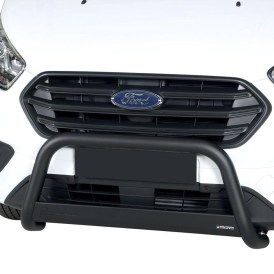 63mm schwarzer Edelstahl Frontbügel Ford Transit Custom ab 2018