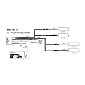 Lazer Lamps Kabelsatz ST/Linear/Triple-R - 2+2 Scheinwerfer, mit Kabelverbindung